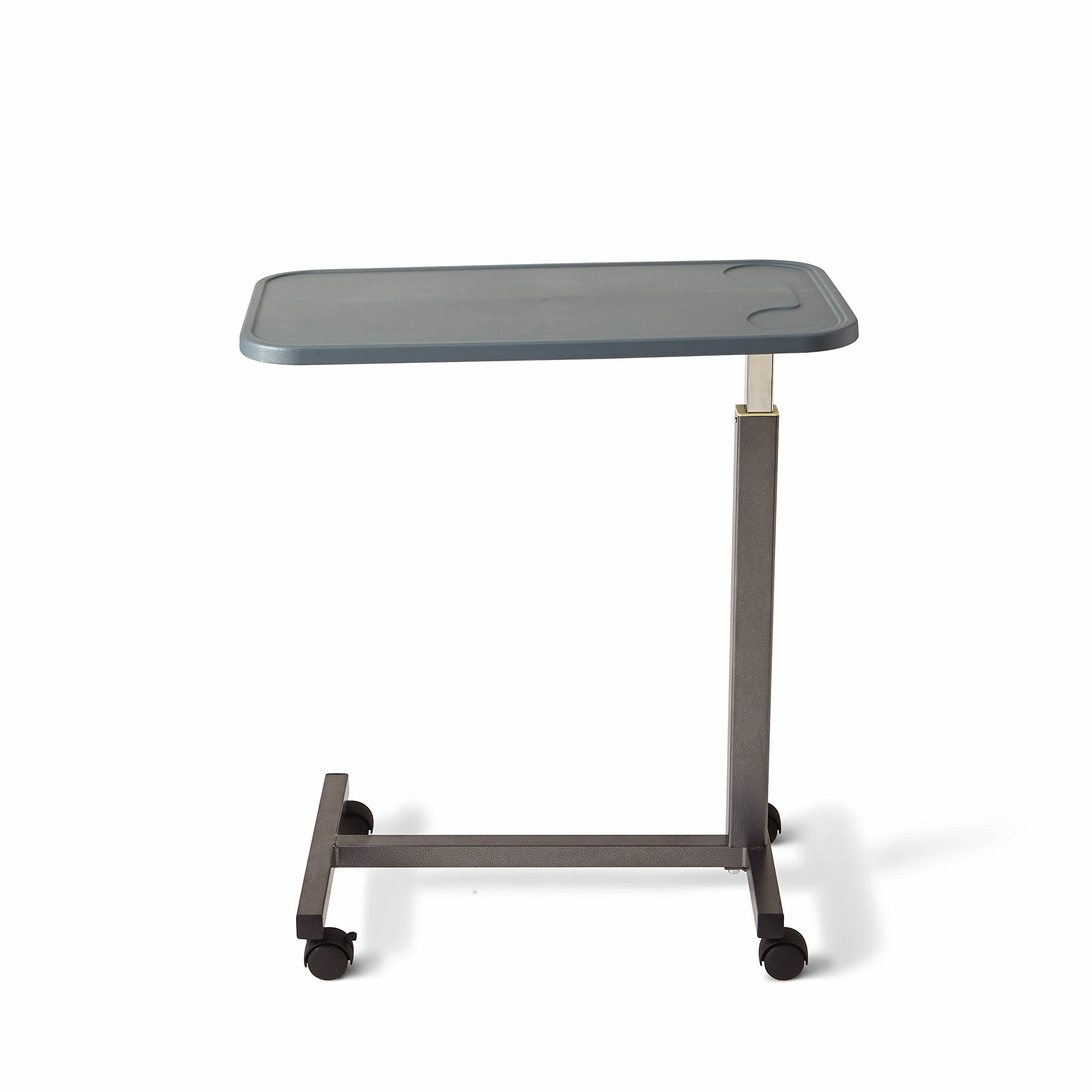 Medline - MDS107015 - n Adjustable Overbed Bedside Table with Wheels, Great for Hospital Use or At Home as Bed Tray, Composite Table Top
