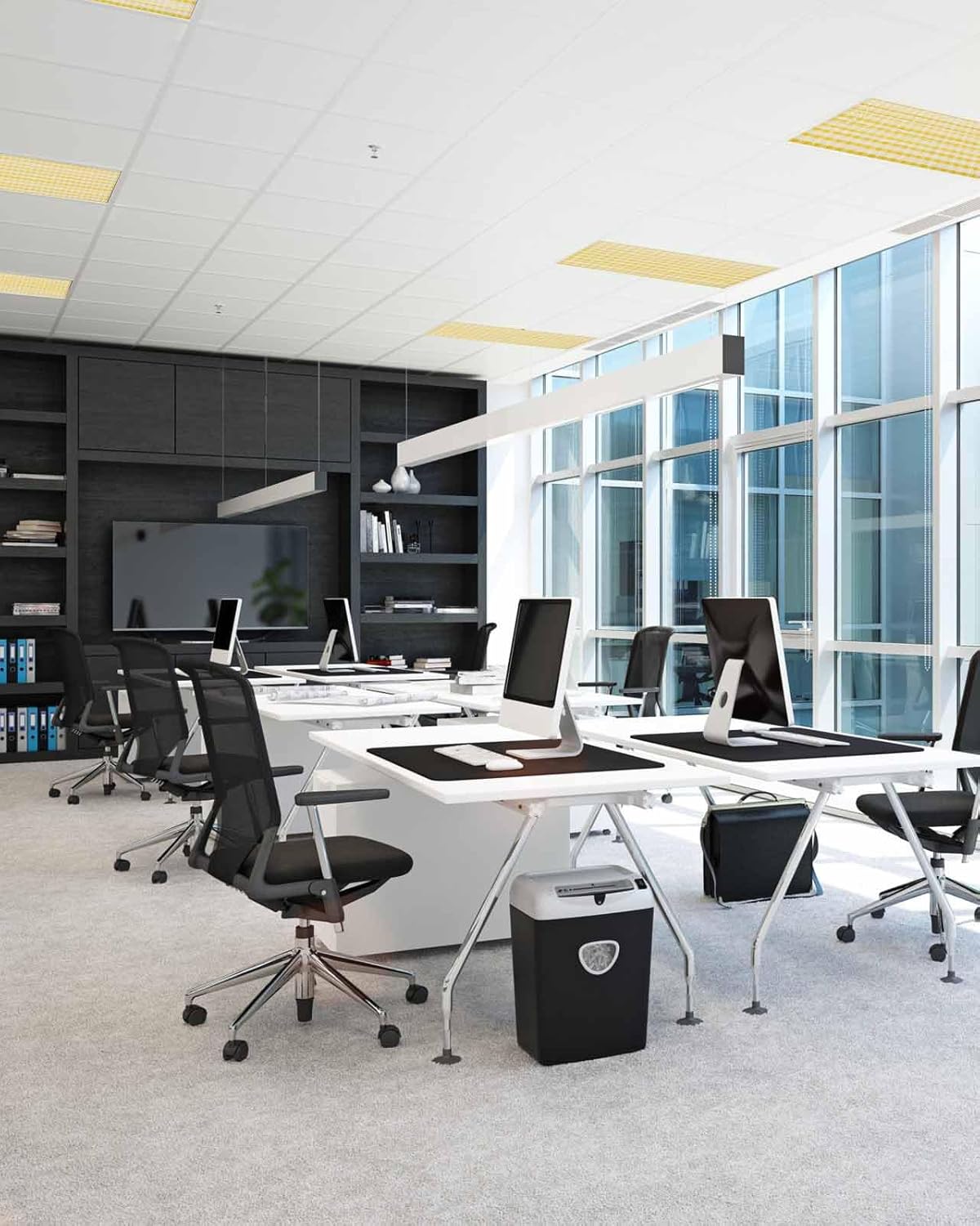 Smile Sunflower 3PCS Geometric Yellow Buffalo Plaid Fluorescent Light Cover, Ceiling Lampshade Decor with 10 Magnets Fixtures, Print Light Filters Cover Panel for Any Place Supplies