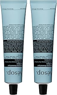 Aesop Reverence Aromatique Travel Size Hand Balm | Lotion that Gently Exfoliates Dry Hands + Nourishes with Macadamia Seed Oil and Shea Butter | 2.4 oz / 75 mL (Pack of 2)
