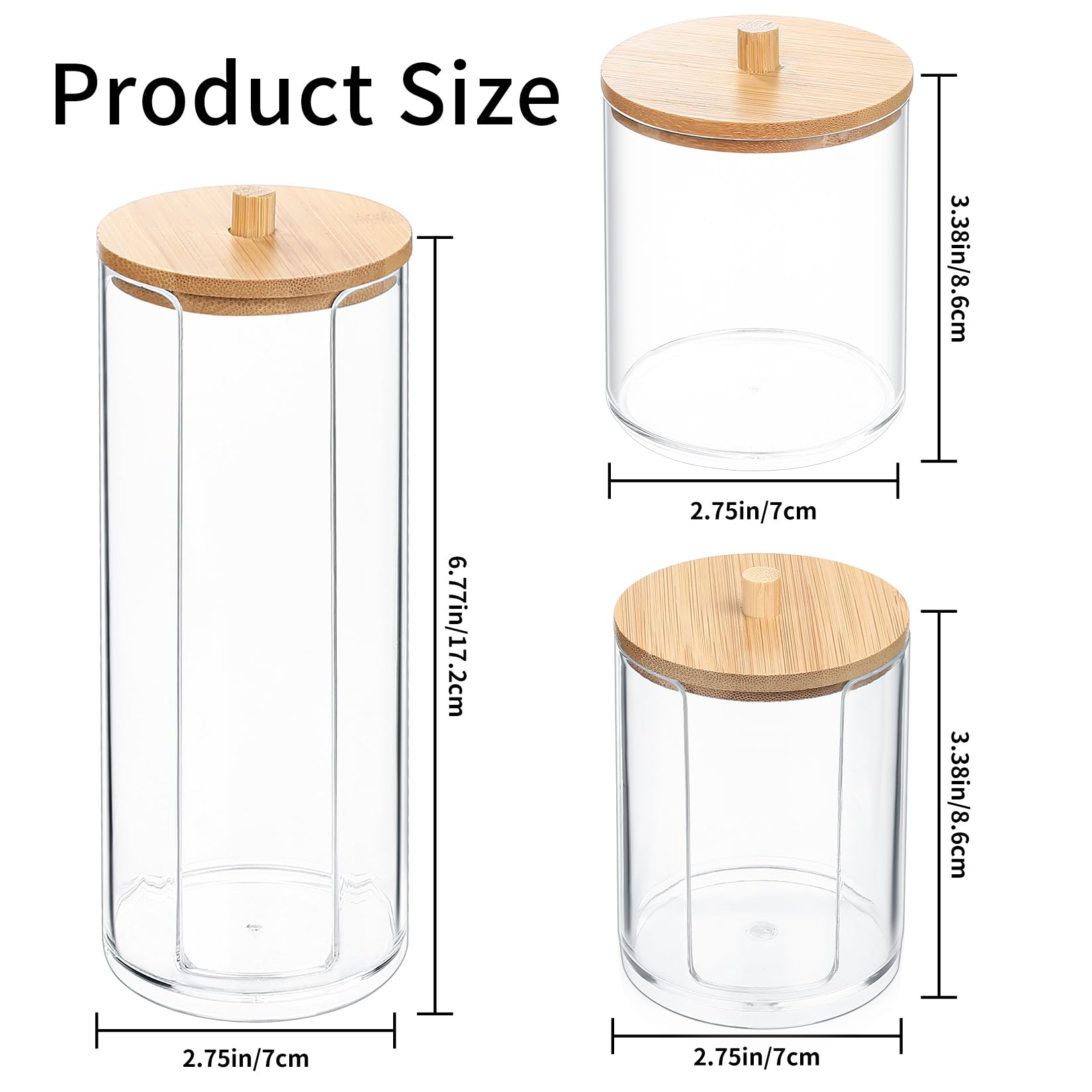 3pcs Dispensador de Algodón Desmaquillantes, Caja Organizador de Maquillaje, Contenedor Soportes Organizador Baño, Caja de Hisopos de , de Almohadillas Bolas de Algodon Cosméticos