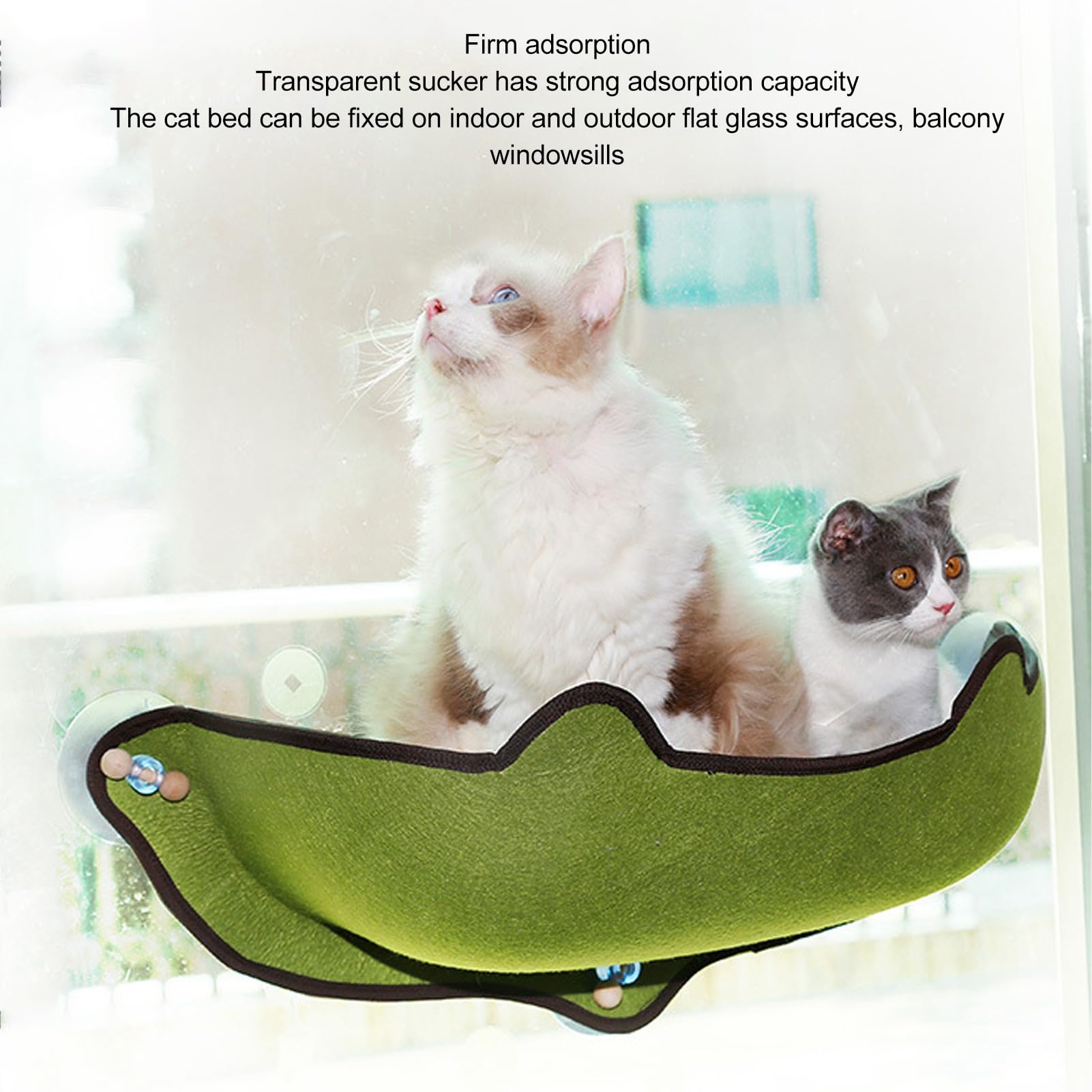 Hamaca para Ventana para Gatos, Desmontable, Transpirable, Lavable, Inalámbrica, para Alféizar de Ventana, Cama para Mascotas con Fuerte Succión, Materiales Duraderos, Instalación Sencilla,