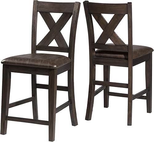 Hillsdale Furniture Spencer - Taburetes de comedor, juego de 2, color espresso oscuro (cepillo de alambre)