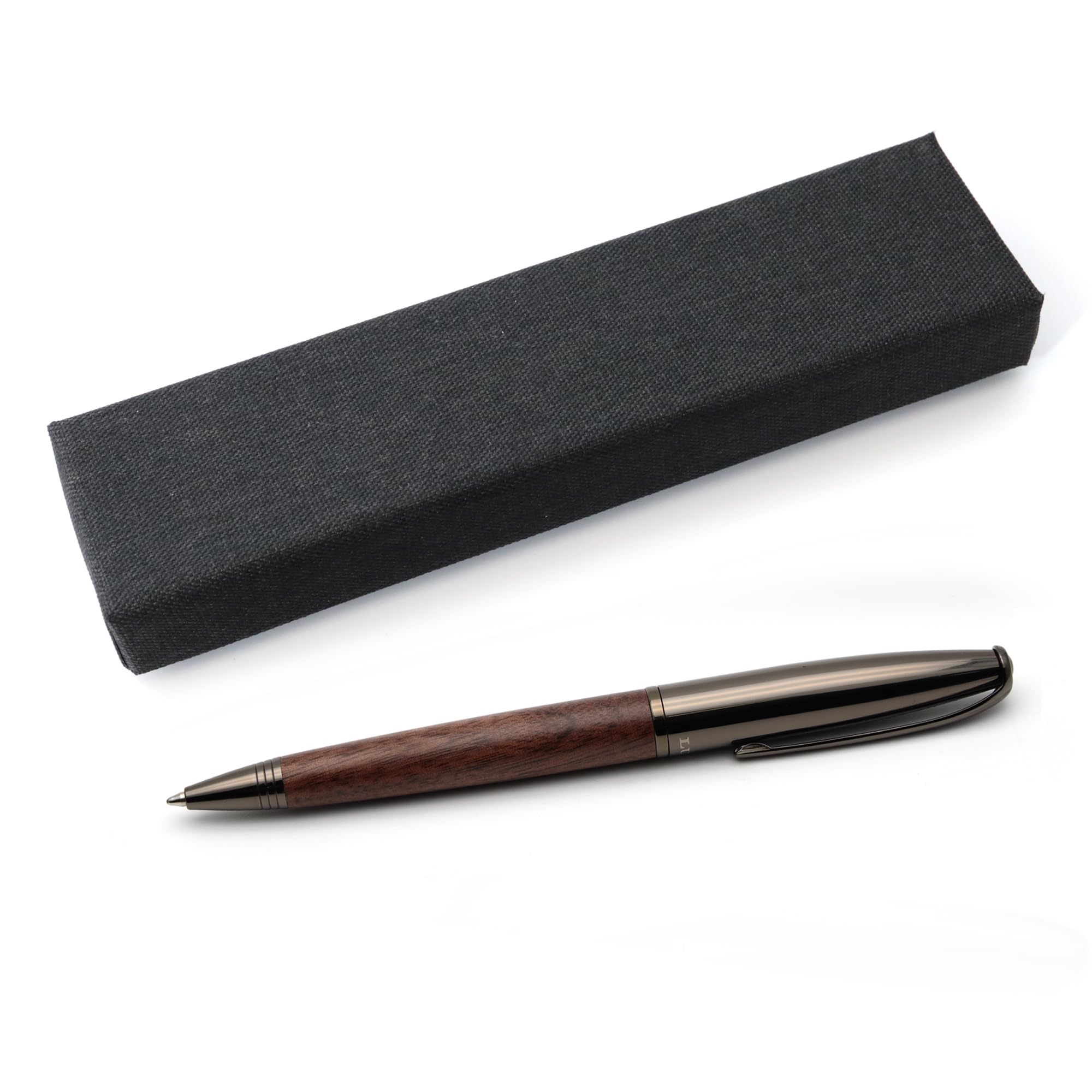 Penna A Sfera Regalo, Penna A Sfera In Legno Fatta A Mano, Incisione Laser, Personalizzata Confezione Regalo,da Ufficio, Idee Regalo Per Lui E Per Lei (Maple & Rosewood - Foto 9