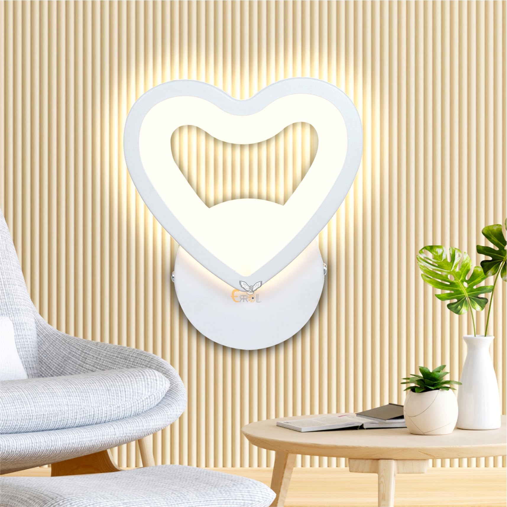 Errol Acrylic White Body Wall Lights, Stylish Wall Lamp | Wall Light | Wall Lamp For Living Room | Fancy Lights For Wall, Bedroom, Home Decoration, Color-Warm White (Heart) (B08Y5L2S2V) Amazon Price History, Amazon Price Tracker