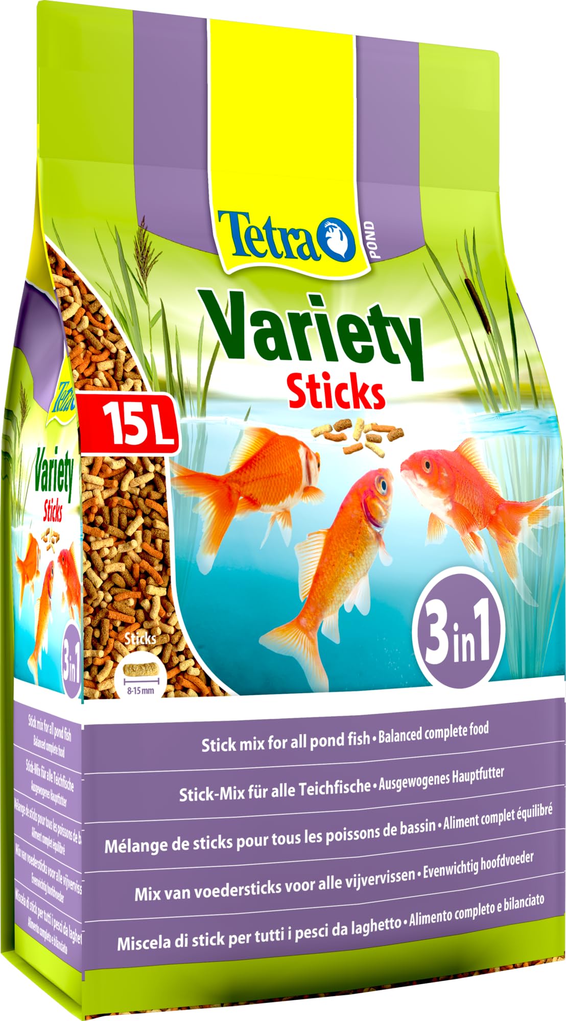 Tetra Bastoncini di varietà per pesci da laghetto, 2,12 kg, biologicamente bilanciati per pesci da laghetto