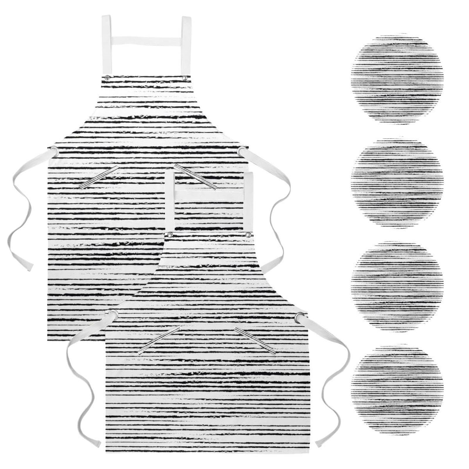 Tablier de serveuse imperméable avec 4 broches pour restaurant