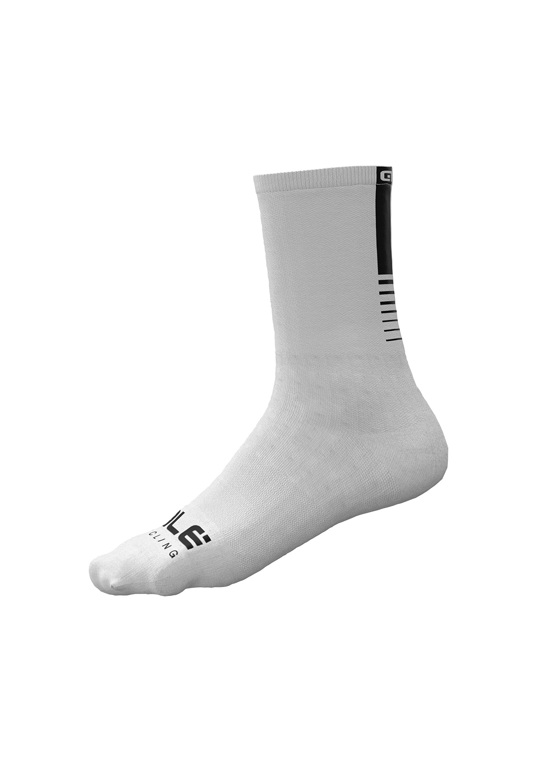 Ale' Unisex White Alé Cycling Light 16Cm Cycling Socks, Small (Eu 36-39)