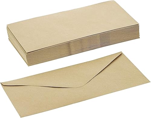 Miniatura 4 de Sustainable Greetings Sobres de papel kraft marrón para cartas, invitaciones y correos de negocios, sello de pegamento con solapa en V de 9.5 x 4
