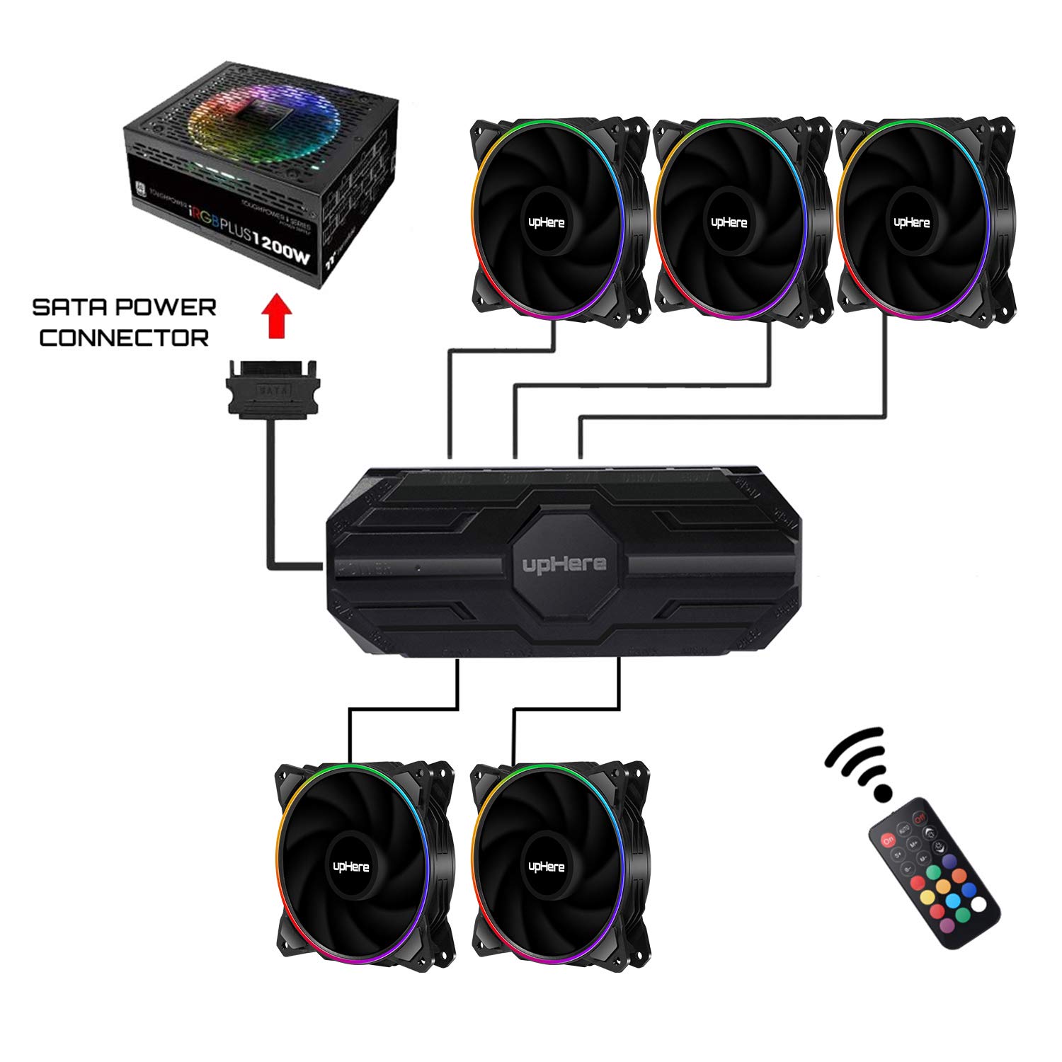 Uр Tо 50% оƒƒ upHere 120mm RGB LED with Remote Control Case Fan,Dual Halo LED Pc Fan,High Performance Silent Fan for PC Cooling,EN1206-5 Uр Tо 40% оƒƒ upHere 120mm RGB LED with Remote Control Case Fan,Dual Halo LED Pc Fan,High Performance Silent Fan for PC Cooling,EN1206-5