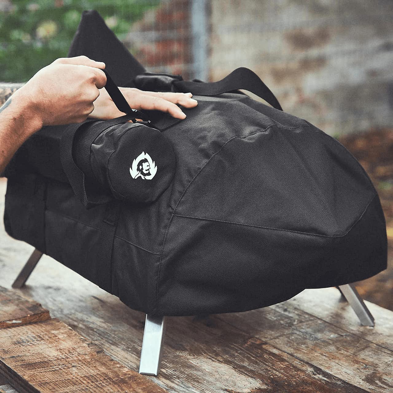 BURNHARD Sac de Transport pour Four à Pizza en Polyester résistant aux UV, revêtement PVC, Sangles intégrées, Housse 2-en-1, ajusté pour Nero – Sac de Transport Nero