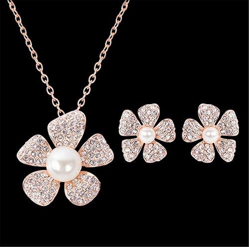 Miniatura 4 de Conjuntos de joyas para mujer conjuntos de joyas rojas para mujer joyería de oro con perlas de diamantes sexis para mujer conjunto de joyas de