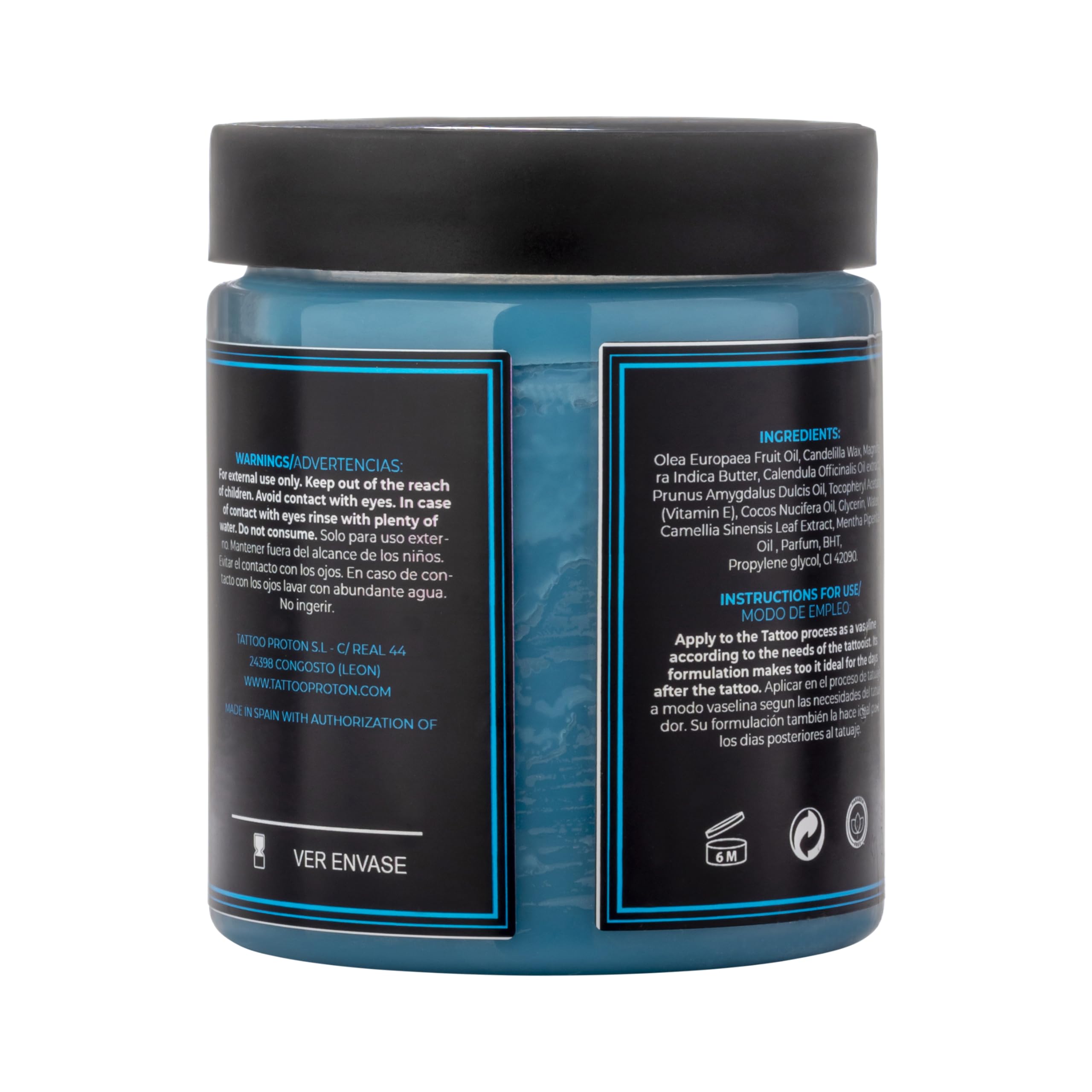 Proton - Colours Obsession - Tattoo Butter - Made by Nature - Blue - 250ml / 8.5 Oz. Crema para proceso tatuaje y curar. Azul
