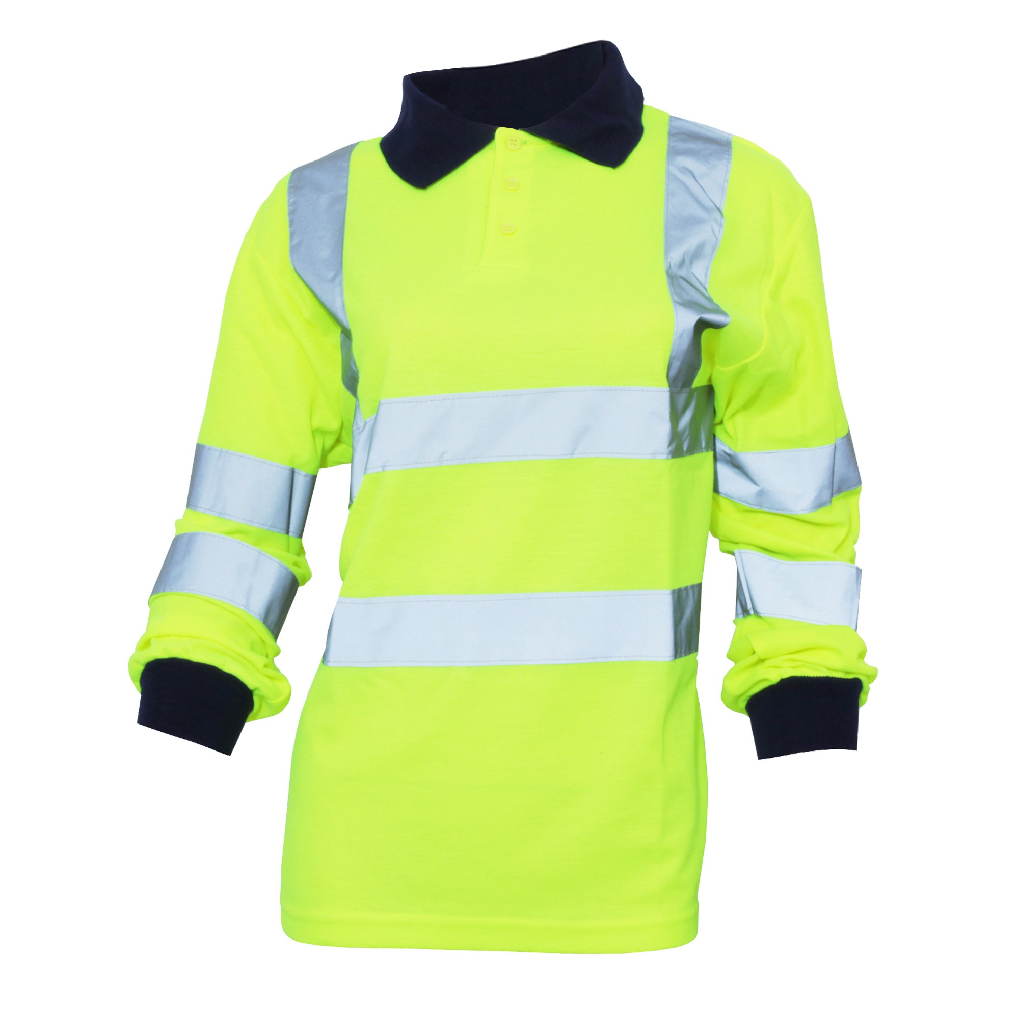 Yoko - Polo/Camisa de Seguridad de Manga Larga de Alta Visibilidad (Tallas Grandes hasta 6XL) para Mujer señora - Trabajar/Reflectante (Paquete de 2) (6XL) (Amarillo Fluorescente)