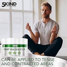 5kind Hemp Active Gel 6.76 fl oz - Hemp Cream Maximum Strength - Natural Soothing Topical Cream - Muscle Rub for Lower Back, Joints, Neck, Knees, Shoulders