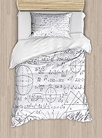 Vista 176 de Ambesonne Juego de funda de edredón color menta, líneas onduladas horizontales a rayas blancas abstractas de tonos suaves, exhibición de arte