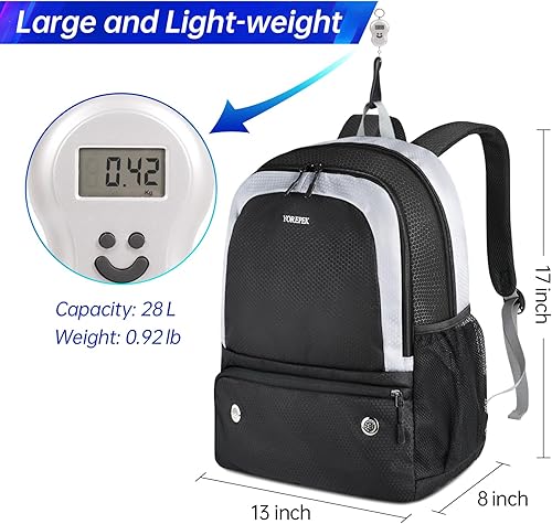 Miniatura 2 de YOREPEK Mochila de pickleball con compartimento para zapatos, gancho para valla para hombres y mujeres, bolsas de paleta de pickleball de gran