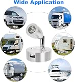 SUPAREE Lampe 12V LED Caravane 12V Éclairage LED USB Lampe de Lecture Camping Car 3200K Dimmable avec Prise USB Interrupteur Tactile pour RV Camion Bateau Van Fourgon 2Pcs - 6