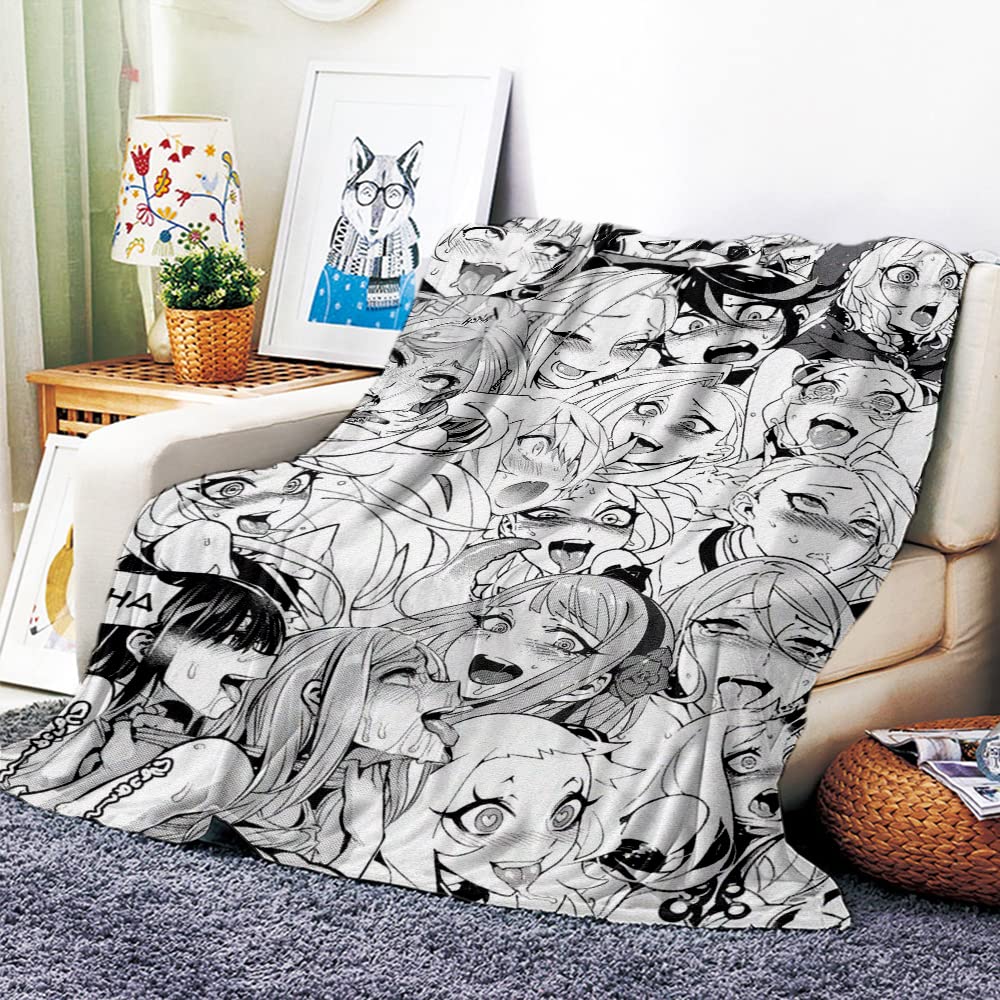 Vozmio Boys B Ahegao Flannel Warm Soft Plush On The Sofa Ed Lanket Suitable For Air Conditioning Lanket Nap Lanket (,60 * 80 In(150 * 200 Cm))