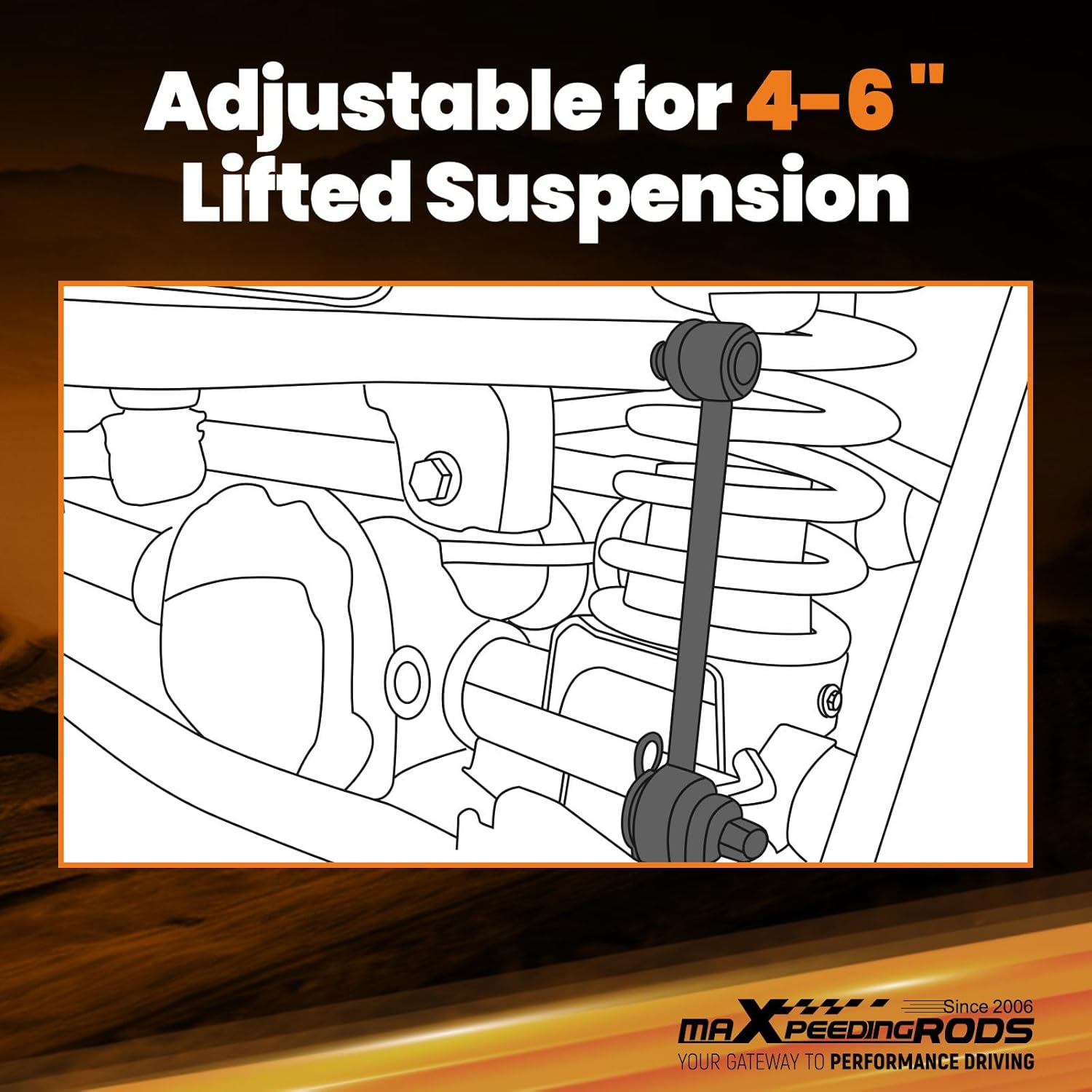 maXpeedingrods Adjustable Sway Bar End Link 4-6" for 1999-2016 Chevy Silverado/GMC Sierra 1500 2500 3500 HD, for Suburban 1500/Tahoe/Avalanche