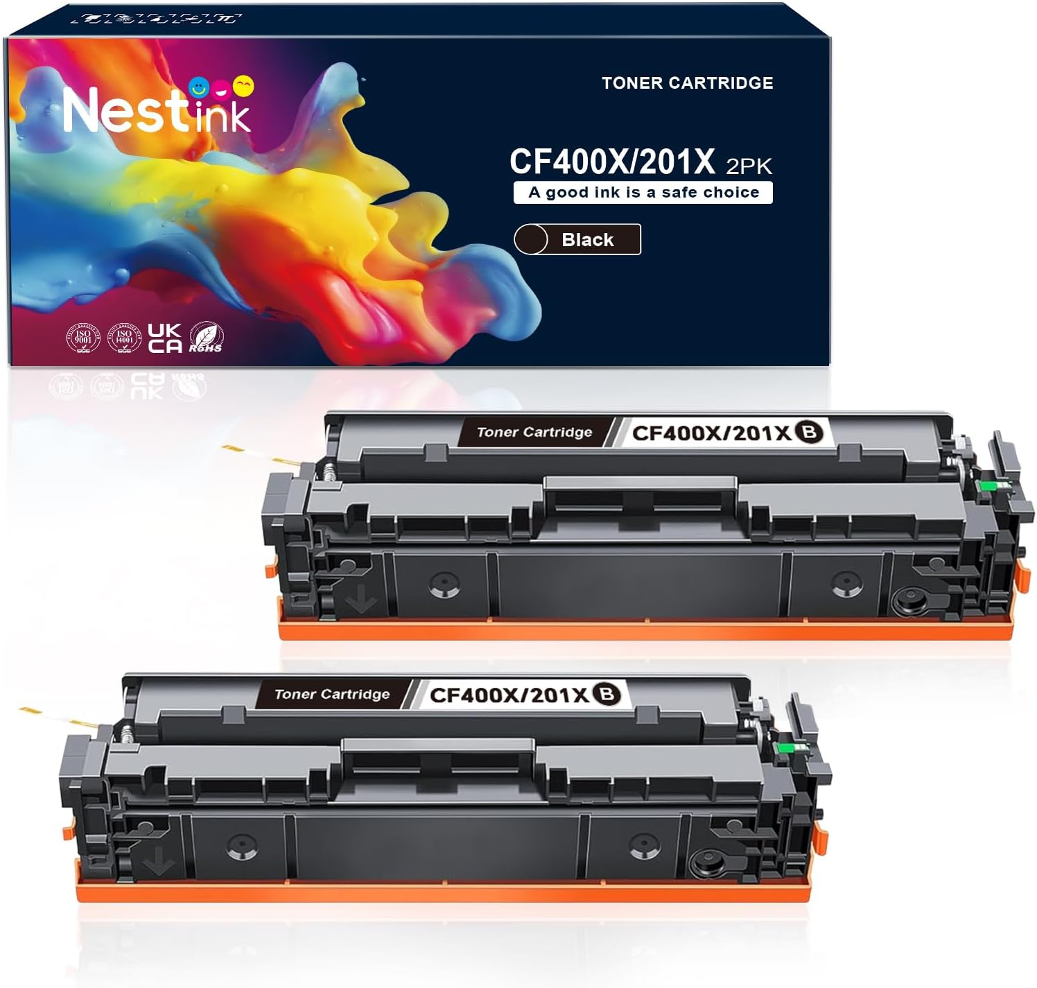 201X 201A Black High-Capacity Toner Cartridge Replacement for HP 201 X CF400X CF400A Works with HP Color LaserJet Pro MFP M277dw M252dw M277c6 M252 M277 Series Printer (2 Pack)