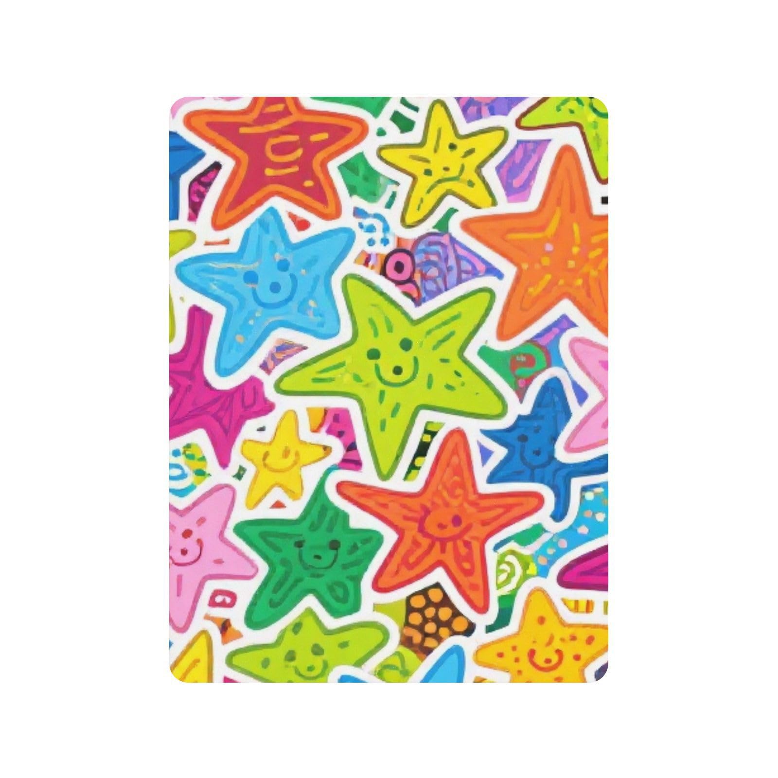 Sábanas de algodón para cuna de bebé con diseño de dibujos animados de estrellas y garabatos, suaves, transpirables, para guardería, 1 paquete de sabanas para cuna