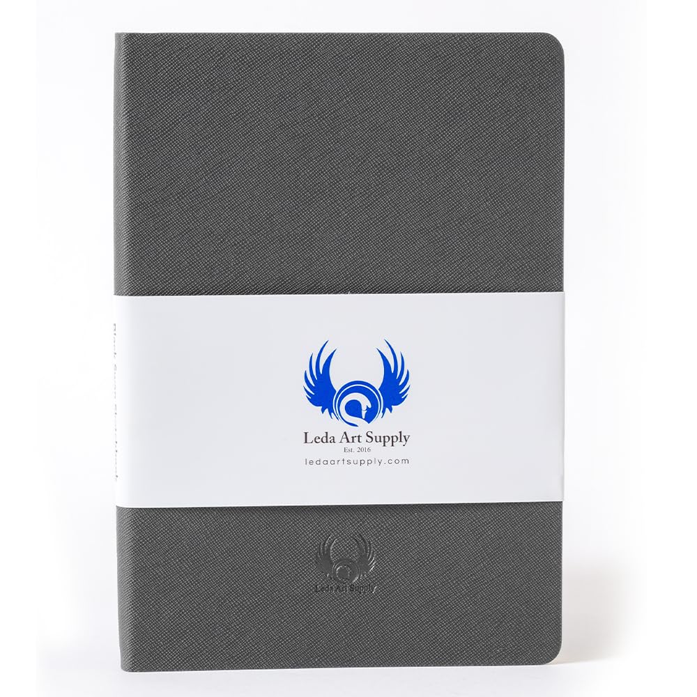 Sketchbook for Drawing, Lay Flat Softcover Sketch Book for Kids/Adults, Ideal for Ink, Water Color, Pen, Pencils, 160 Tear Resistant Pages, Size: Medium, Leda Art Supply (Medium Gray)