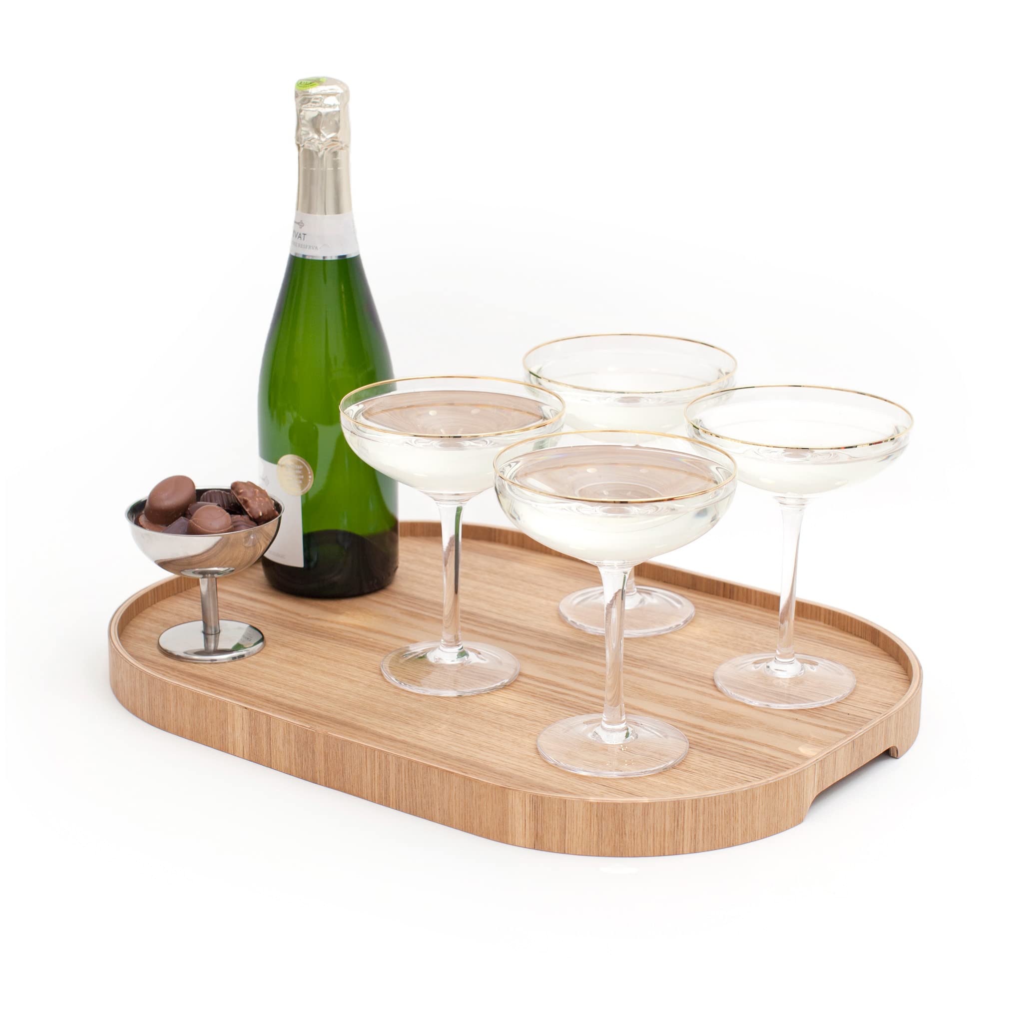 Vassoio da portata antiscivolo. Vassoio portatile per colazione, pranzo, cena. Legno di salice naturale. GRANDE (47x34x3 cm)