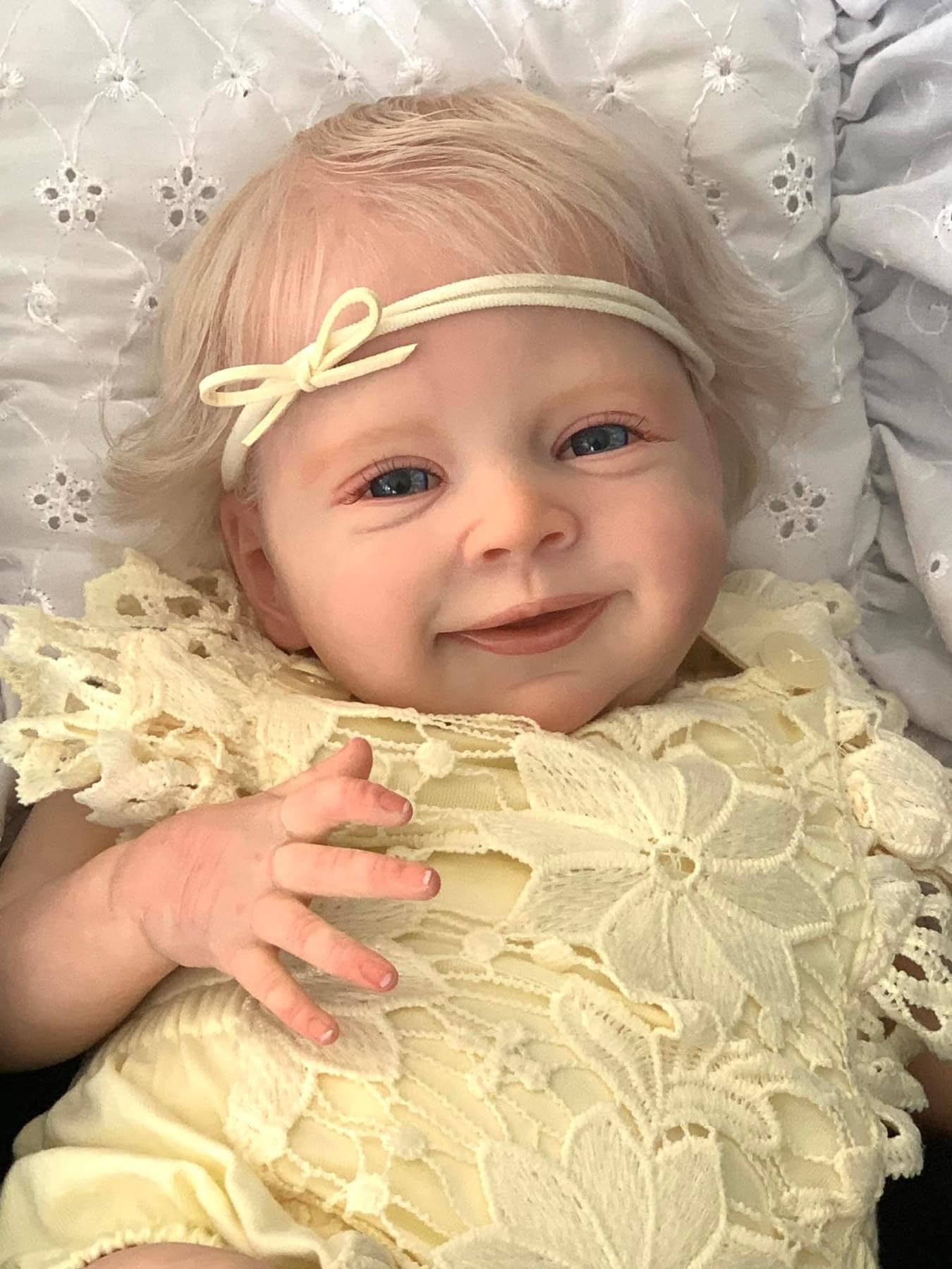 Anano Life Like Reborn Baby Dolls Realisitic 18Inch Real Baby New Born Dolls That Look Real Girls Realistic Baby Weighted Reborn Dolls Silicone Babies Blonde Hair Birthday Gift