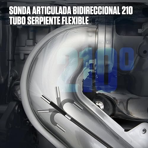 Miniatura 2 de AUTOOL Boroscopio articulado bidireccional con luz, endoscopio mecánico de 0.250 in con cámara de inspección de serpiente articulada ultrafina,