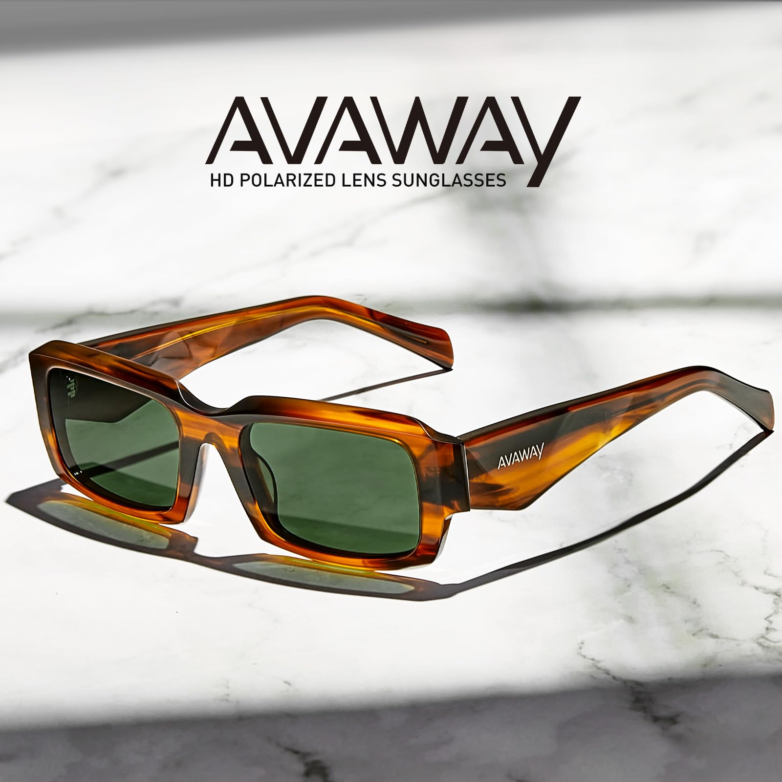 AVAWAY Occhiali da Sole Polarizzati per Gli Uomo Occhiali Acetato Cornice TAC Lente UV400 Protezione per la Guida di Viaggio