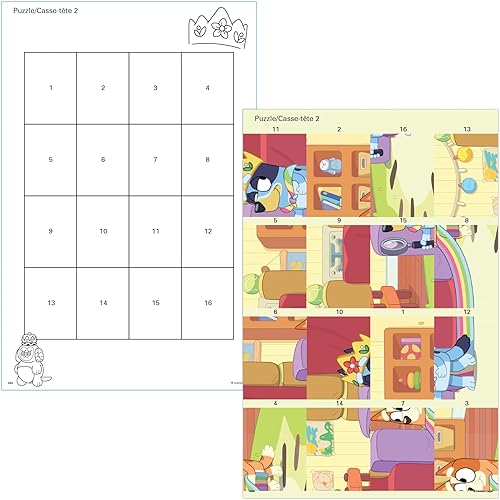 Miniatura 5 de Trends International - Paquete de rompecabezas de calcomanías Bluey Bandit and Chilli Adventures - 12 rompecabezas, 4 tableros - Multicolor -