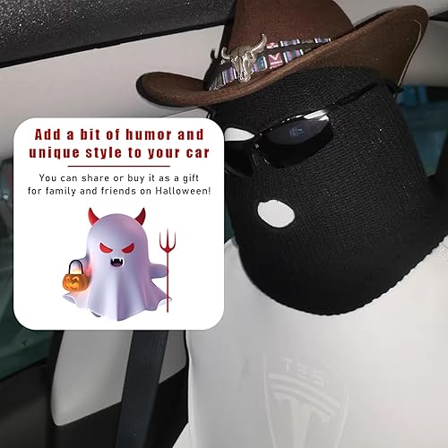 Miniatura 6 de Suvnie 2 fundas para reposacabezas de automóvil, divertida máscara de cara completa personalizada para asiento de automóvil, máscara de esquí,