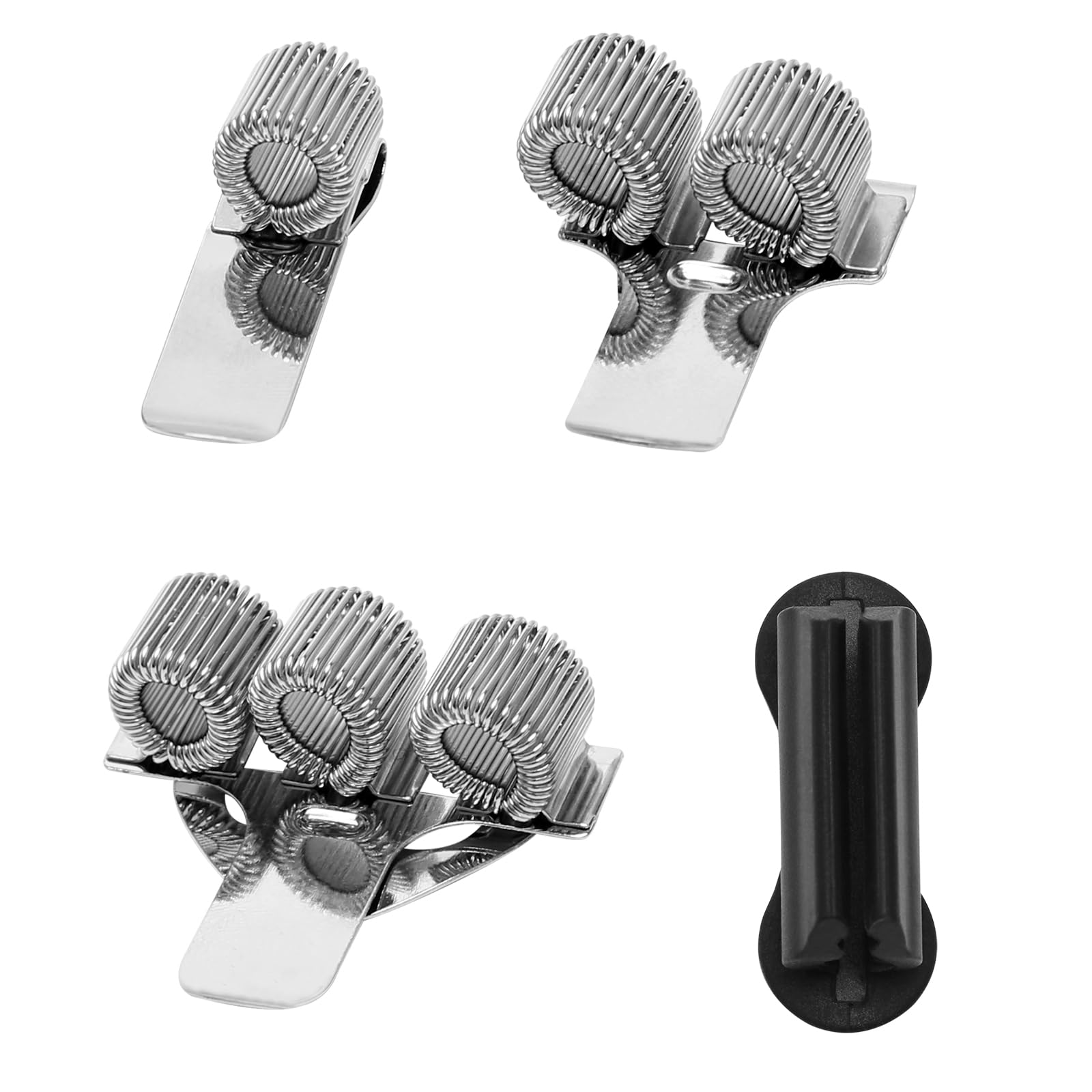 3 Pcs Pen Holder Clips Spring, Metal Pens Pocket Clip, Adjustable Spring Pen Loop Clip with Sticky Pencil Holder for Notebook Pasteboards