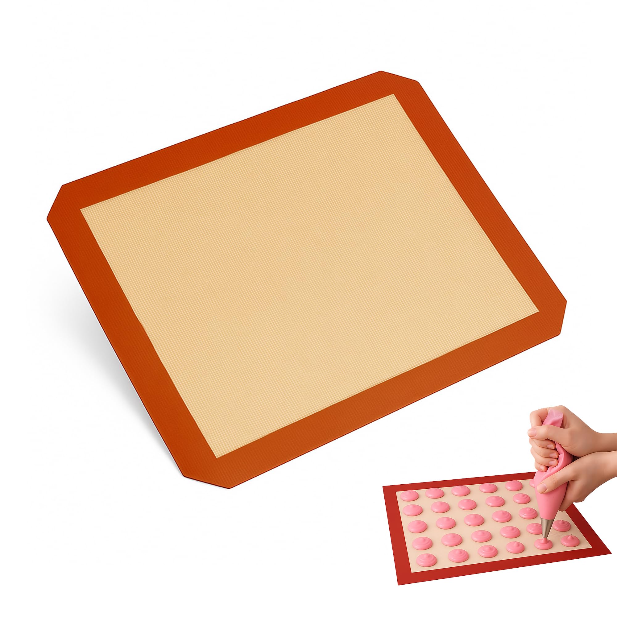 Samuel Groves 420 x 300mm Silicone Baking Sheets for Bun Pans – Heat-Resistant, Non-Stick, Reusable with Fiberglass Mesh – Ideal for Even Baking and Easy Cleanup – Durable and Oven Safe