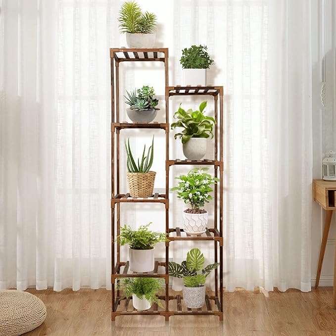 Plant Stand Indoor, 5 Tiers 9 Grid Potted Ladder Indoor Plant Stand
