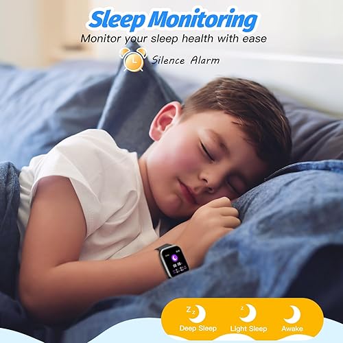 Miniatura 6 de Reloj inteligente para niños, resistente al agua IP68 con cara de 1.5 pulgadas, monitor de sueño de frecuencia cardíaca, 19 modos deportivos,