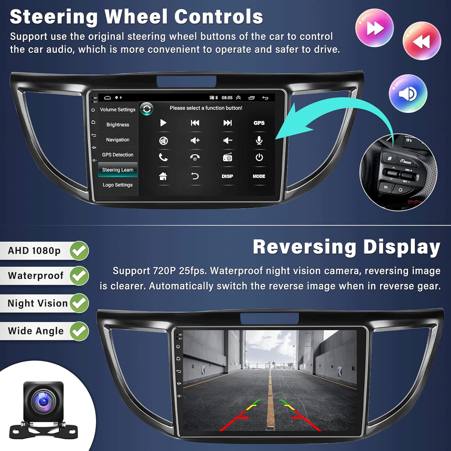 232g android 11 car stereo for honda crv 2012 2016 with apple carplay android auto 9 inch head unit touch screen radio fm rds hifi bluetooth wifi gps