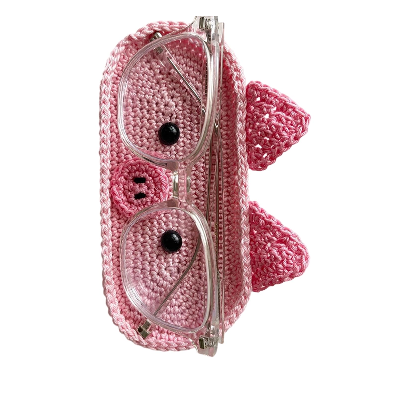 Gaointell As Pictures Handmade Crochet Animal Theme Glasses Holder Eyeglass Protective Storage Tray For Home Desk Spectacle Organizers