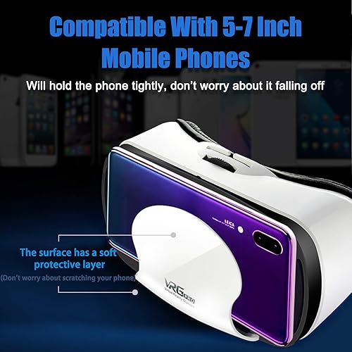 Miniatura 8 de Auriculares VR con controlador ajustable 3D VR Gafas de realidad virtual HD Blu-ray Protección para los ojos Soporte 5 7 pulgadas para