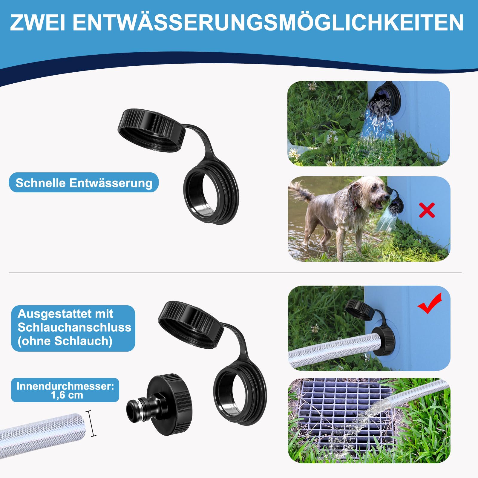 Hundepool faltbar rutschfest 160 x 30cm Schwimmbecken für Hunde verdickt PVC