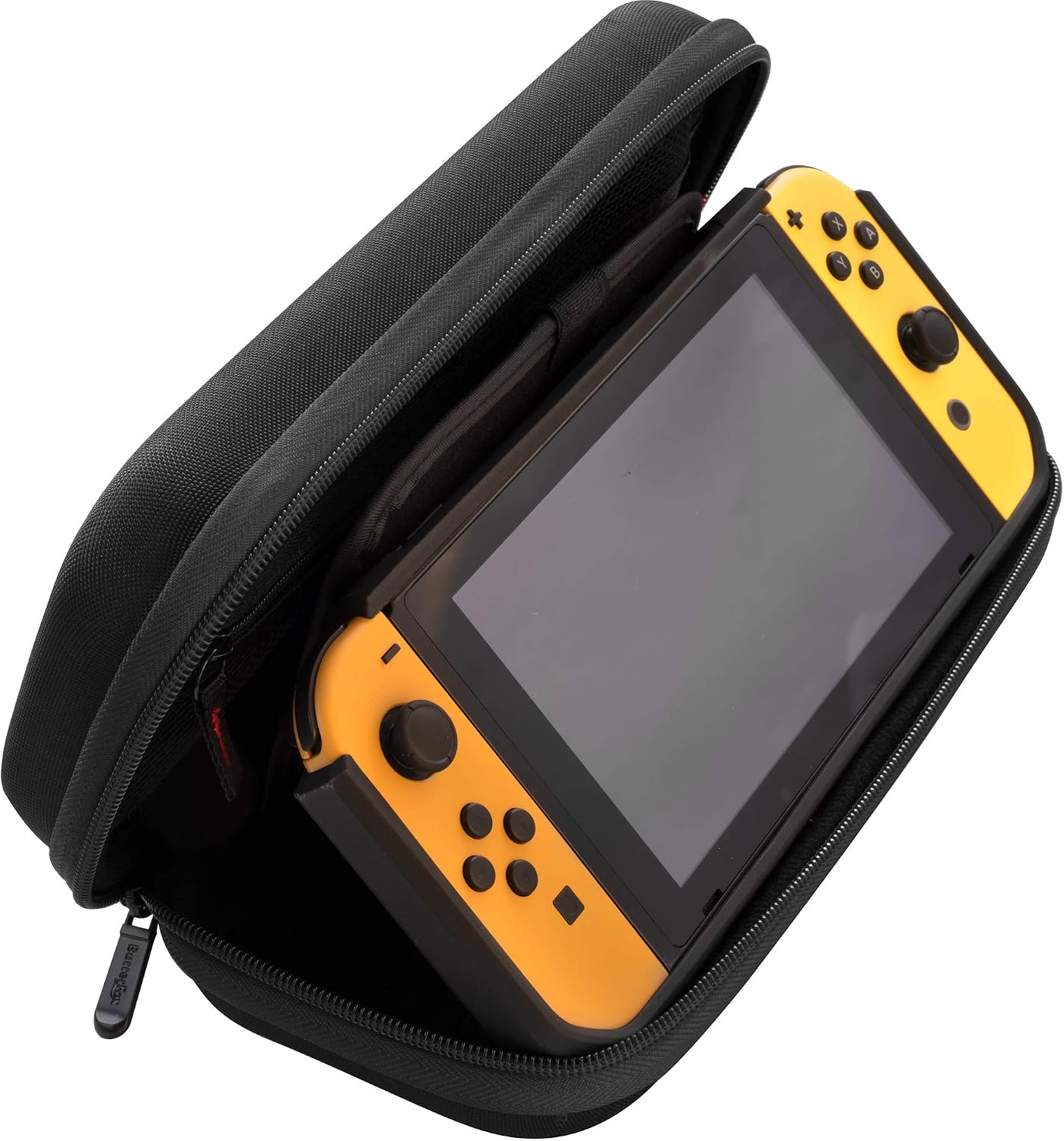 ButterFox Switch OLED Carrying Case for Nintendo Switch, Fits Wall Charger, Large Accessories Pouch for Nintendo Switch OLED, 9 Game and 2 Micro USB Holders - Black