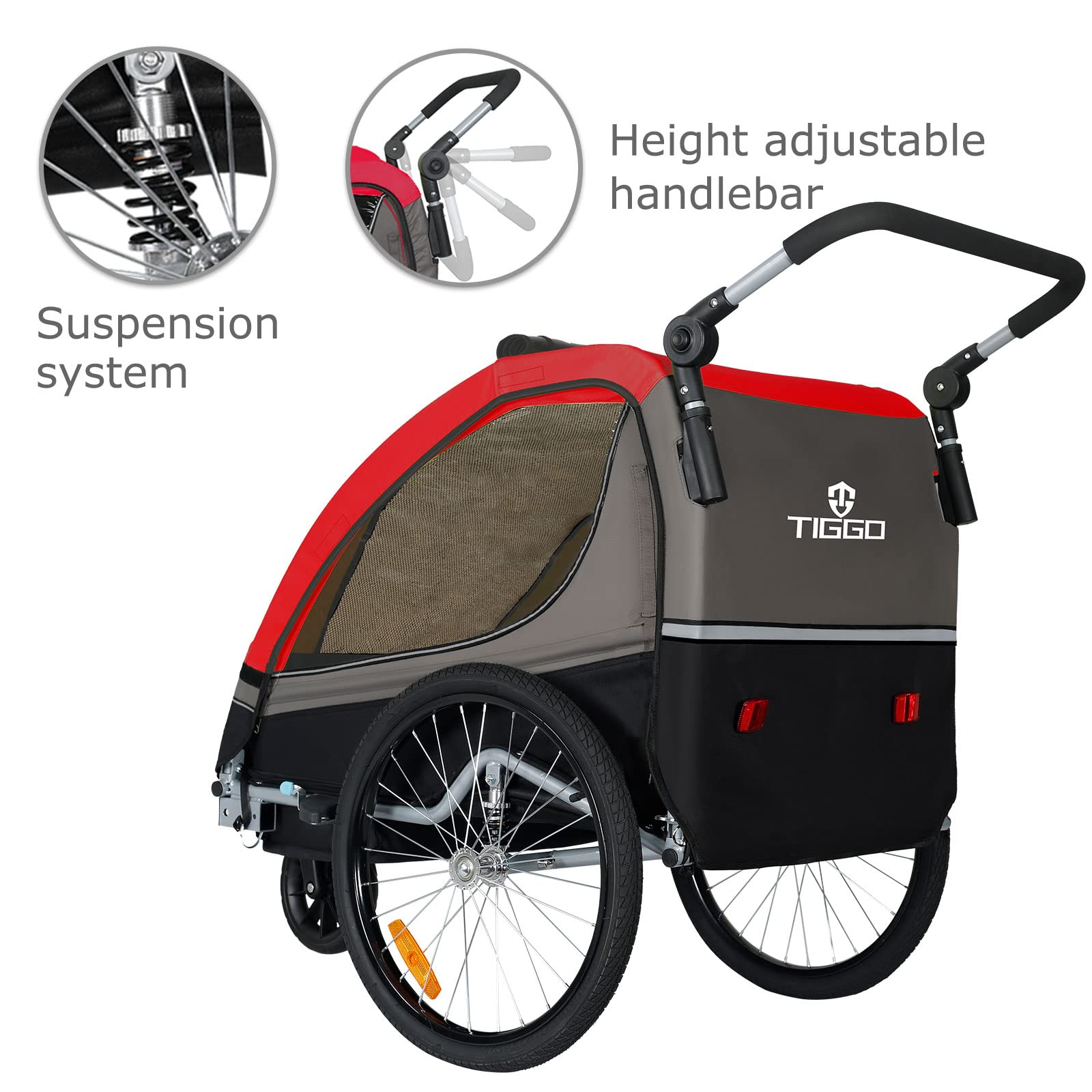 TIGGO World Rimorchio per bicicletta bici Jogger 2 in1 Ciondolo Bambini