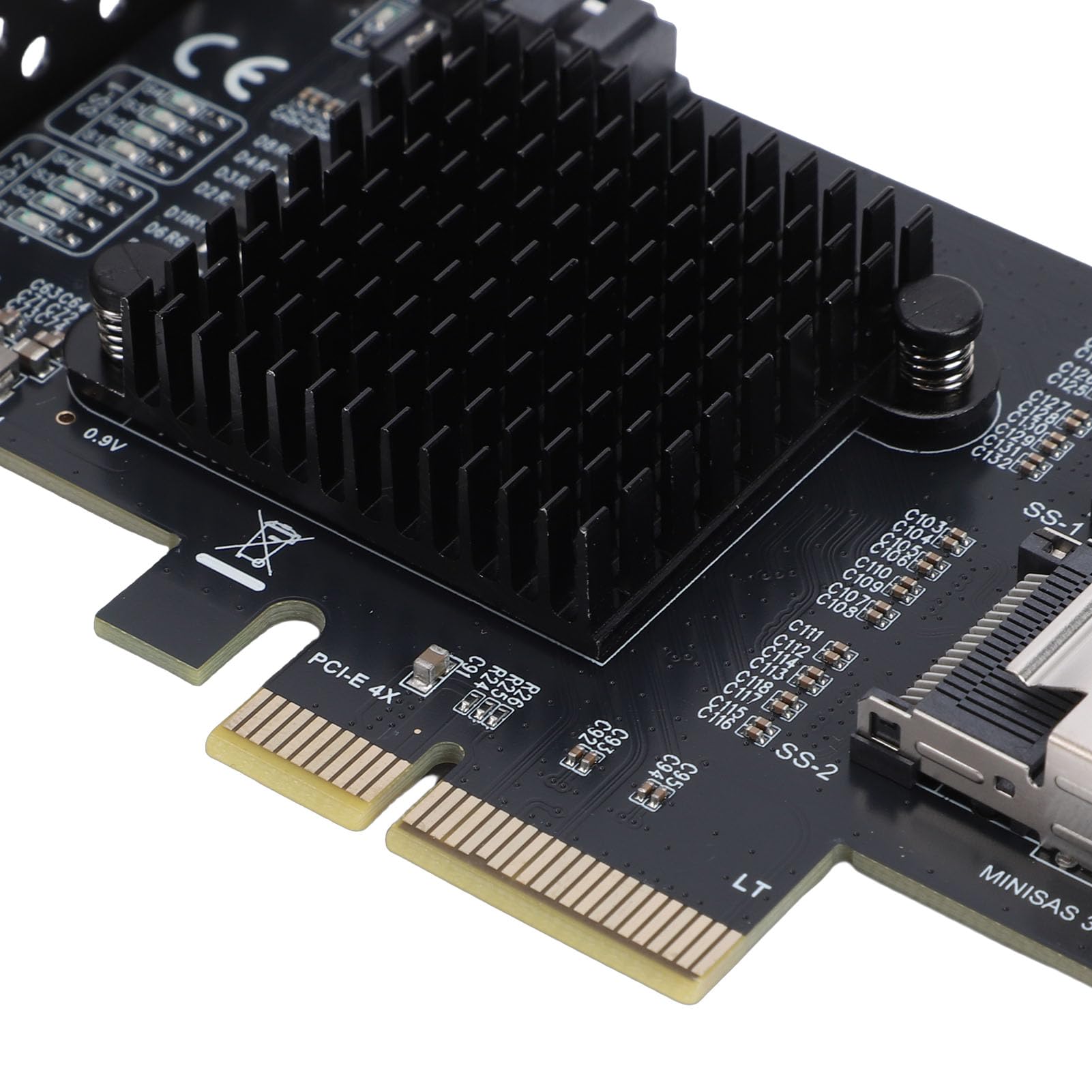 Scheda PCIe a con 9 Porte, Scheda con Chip RTL9101, con velocità di Trasferimento da 6 Gbps con compatibilità, Ideale per NAS, PC e Espansione Server
