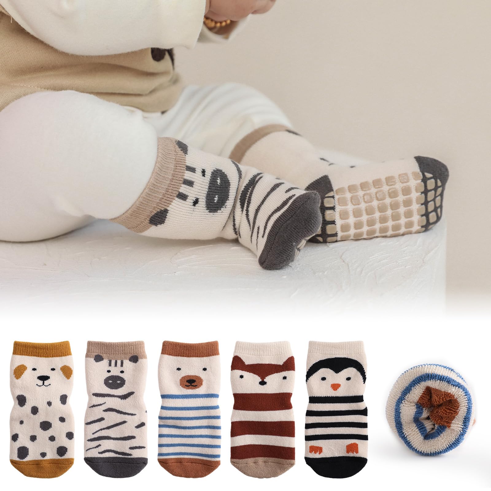 outfit spring Calzini Antiscivolo Bambino Bambina Calze Antiscivolo in Cotone Motivi Animali Neonata Bambini Calzini Invernali 0-12 Mesi 1-5 Anni Compleanno Regalo