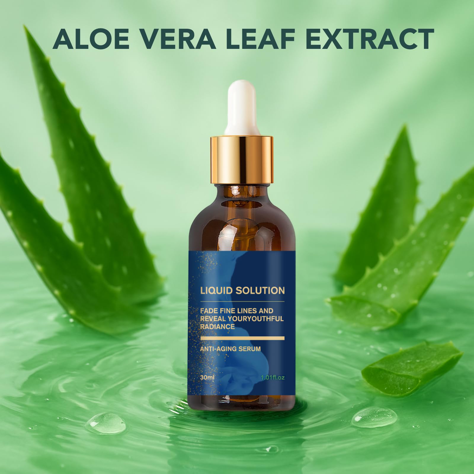 Face Serum, Liquid Solution, Aloe Vera Facial Serum for Deep Hydration & Plump Skin, Anti-Wrinkle & Anti-Aging Serum for Face - Image 3