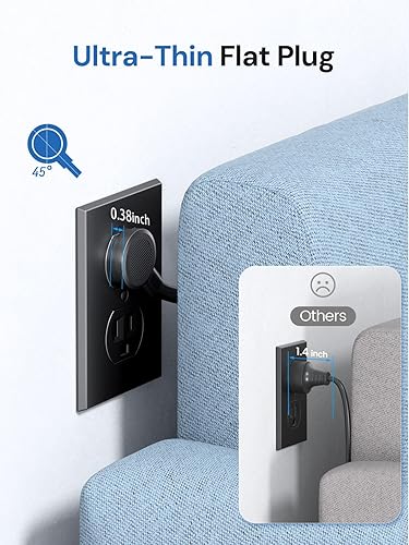 Miniatura 3 de Regleta de alimentación de torre con protector de sobretensiones, 12 salidas de CA y 4 puertos USB (2 USB-C), cable de extensión de 6 pies, torre de