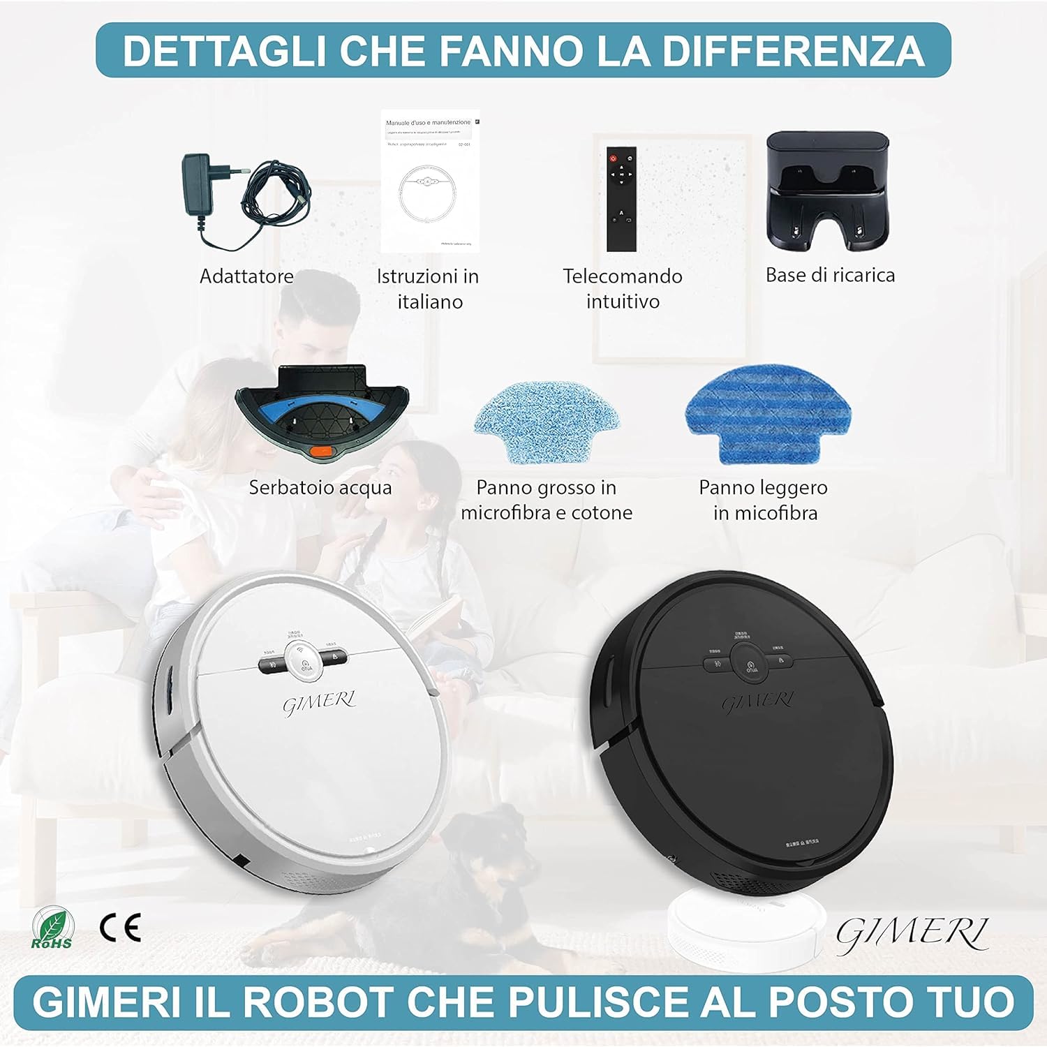 Robot Odkurzacz i Podłogi Bateria 4400 mAh WI-Fi Kompatybilny z Alexa Google, Pomiary 320x78 mm Automatyczne Ładowanie, Anti-Fall, Lawa Suszarka Ssąca Podłogi 2000 Pa