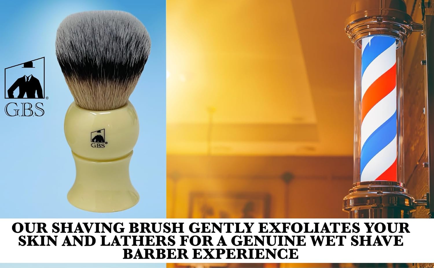 G.B.S Men's Deluxe Grooming Ivory Set- 5 Blade Razor with Travel Case, Synthetic Bristle Brush and Stand, 4.5in Diameter Ceramic Mug, Mesh Toiletry Travel Bag ahd Natural Glycerin Shave Soap