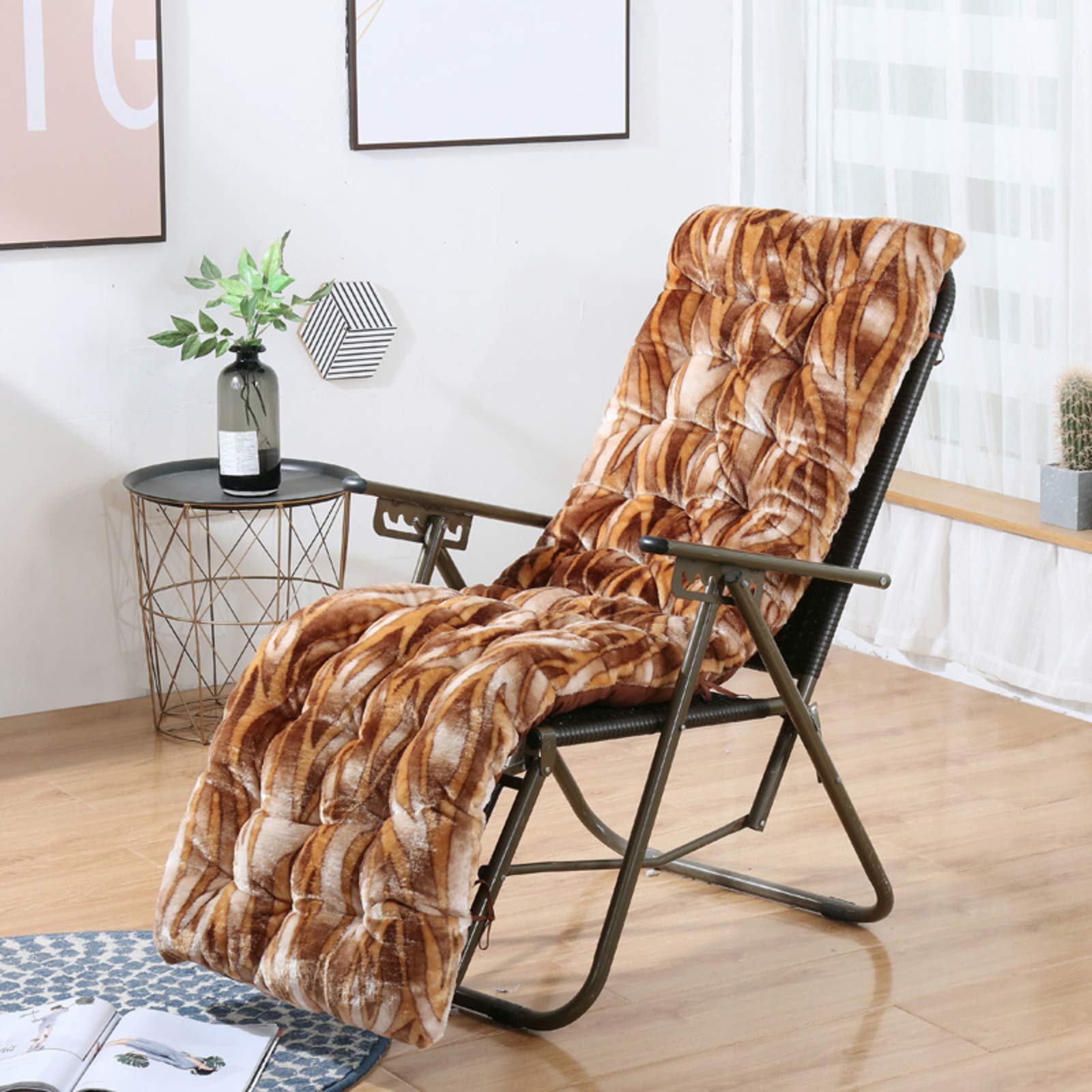 Coussin de transat de jardin pour bain de soleil inclinable 48x155cm confort de cour