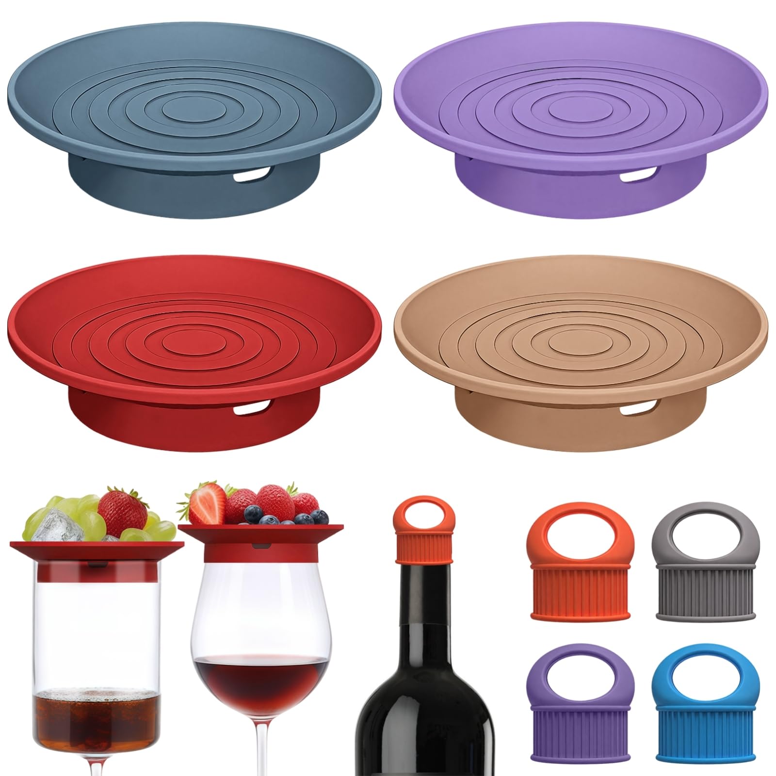 Couvercles pour verres à vin en silicone anti-insectes pour protéger vos boissons en terrasse